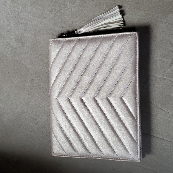 Neiman Marcus Faux Leather Metallic Clutch - Picture 2 of 5